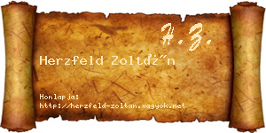 Herzfeld Zoltán névjegykártya